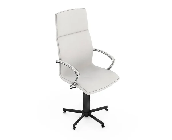 Arka görünümü patron koltuğu üzerinde beyaz izole. 3D çizim — Stok fotoğraf