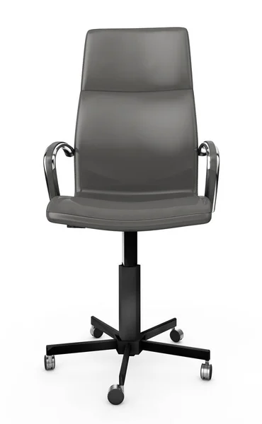 Rear melihat kursi bos terisolasi pada putih. Ilustrasi 3D — Stok Foto