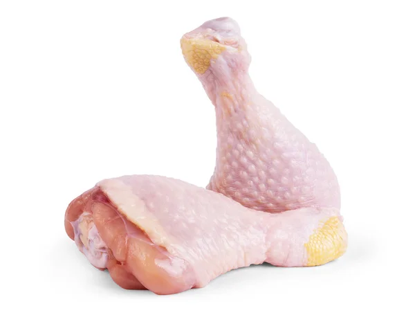Coxas de frango frescas isoladas em fundo branco — Fotografia de Stock