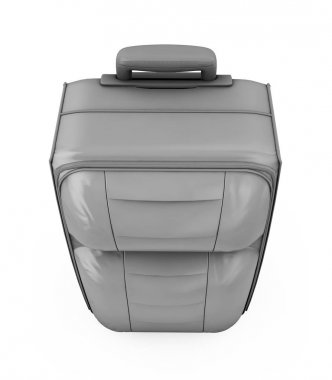 Siyah metalik Bagaj. Beyaz arkasında izole 3d grafik nesnesi