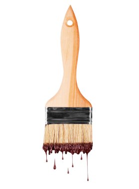 Kahverengi boya darbe ile boya fırçası