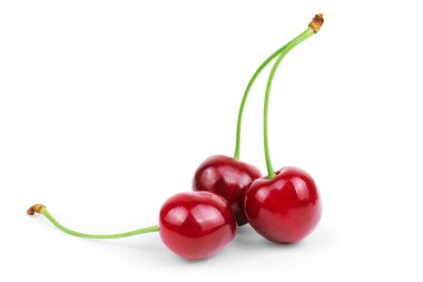 beyaz arkaplanda kiraz