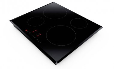 Beyaz arka plan 3d render cooktop indüksiyon