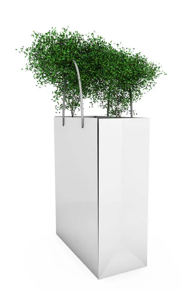 白い背景の 3 d レンダリング パッケージの木 — ストック写真