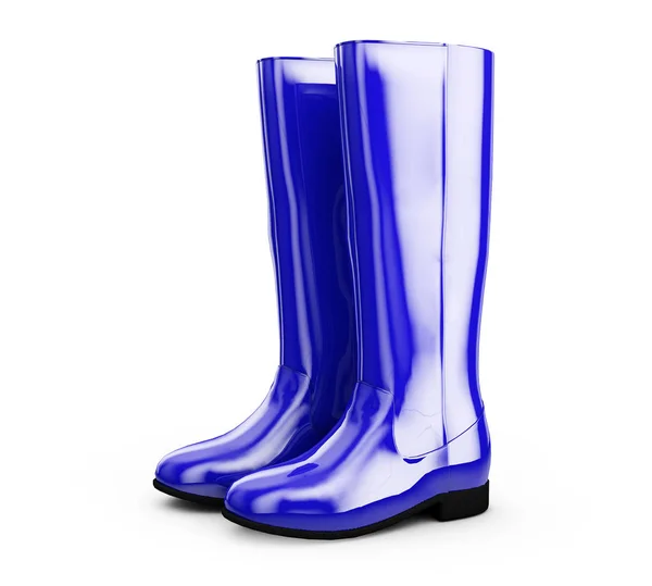 Zapatillas de deporte azules en White 3D Illustration —  Fotos de Stock