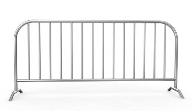 Metal tel çit - yalıtılmış bir tel üzerinde beyaz izole. 3D R