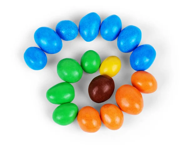 Foto de cerca de caramelos con sabor a fruta multicolor — Foto de Stock