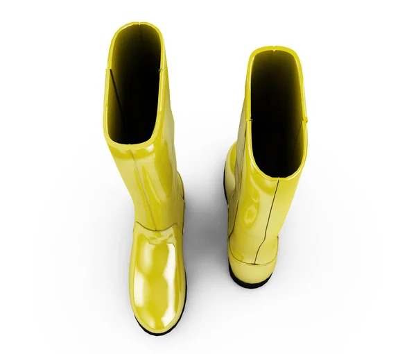 Zapatillas amarillas en White 3D Illustration — Foto de Stock