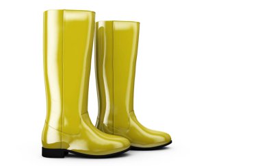 Sarı beyaz spor ayakkabı 3d çizim