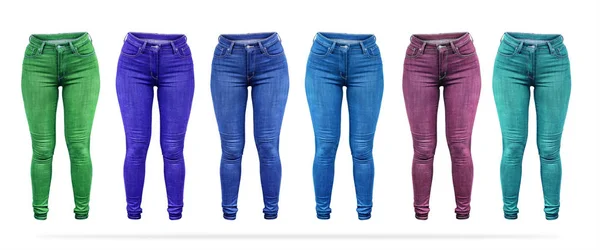 Jeans blu isolato su set bianco — Foto Stock