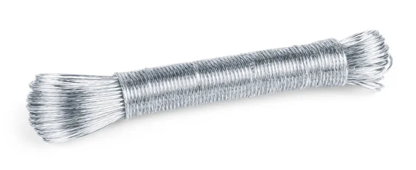 Cable metálico sobre fondo blanco — Foto de Stock