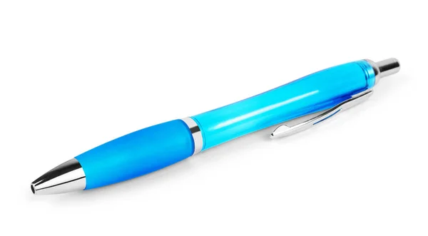 Pen geïsoleerd op een witte achtergrond, blauwe kleur — Stockfoto