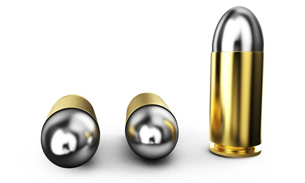 Set of ammo shells. 3d image isolated on white — Stock Photo, Image