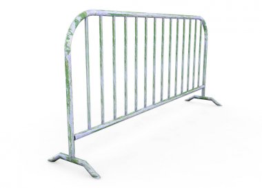 Metal tel çit - yalıtılmış bir tel üzerinde beyaz izole. 3D R