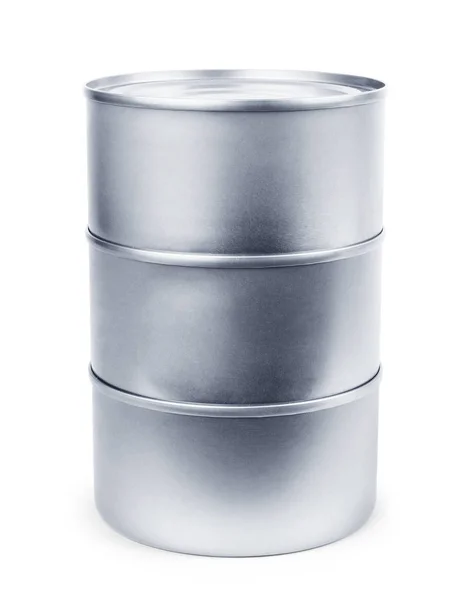 白空铁罐金属锡罐、 罐头食品. — 图库照片