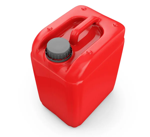 Красный jerrycan изолированы на белом фоне 3d рендеринг — стоковое фото