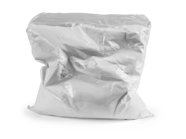 Mastek prášek taškou izolovaných na bílém — Stock fotografie