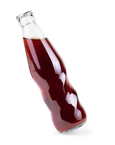 Пляшка кока-коли скляної соди ізольована на білому фоні — стокове фото