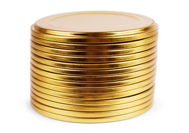 Beyaz arka plan üzerinde çeşitli Şişe kapakları koleksiyonu