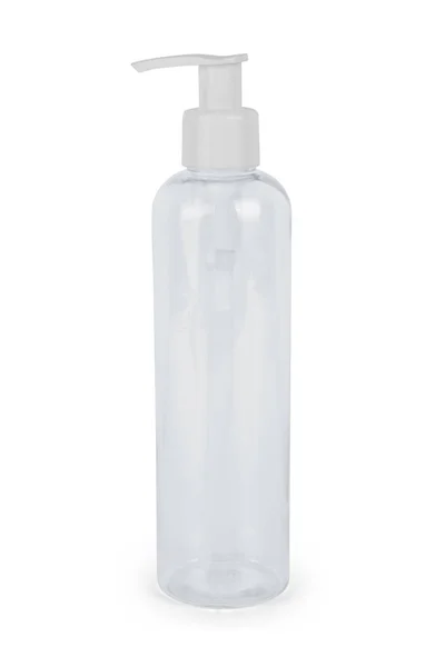 Tom och ren vit flaska med lock för schampo. — Stockfoto