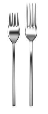 beyaz zemin üzerine çatal 3D render