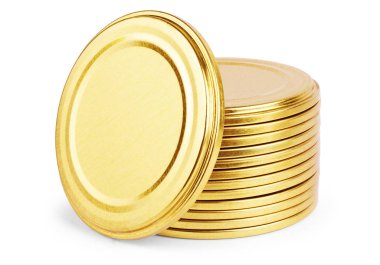 Beyaz arka plan üzerinde çeşitli Şişe kapakları koleksiyonu