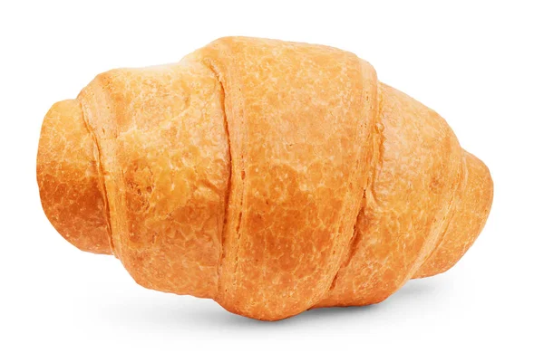 Croissant polvilhado com açúcar em pó isolado em uma parte traseira branca — Fotografia de Stock