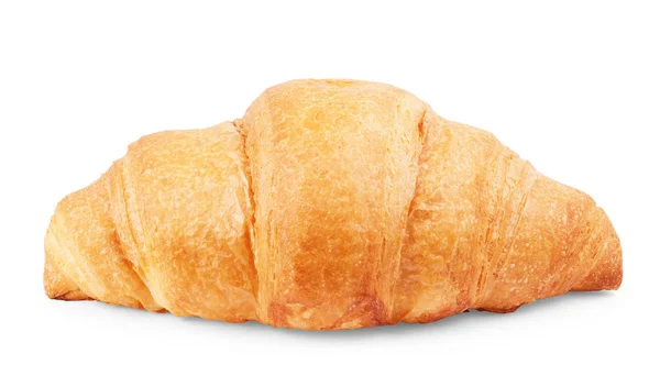 Croissant sprinkled with powdered sugar isolated on a white back — Stock Photo, Image