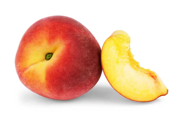Nectarine fruit geïsoleerd op de witte achtergrond. — Stockfoto