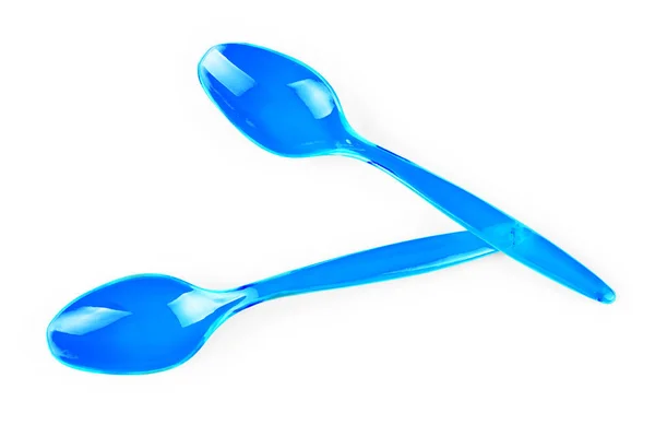 Blue spoon on a white background — Stock Photo, Image