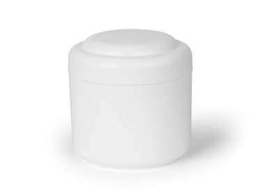 Yuvarlak ambalaj krem. Kavanoz krem izole üzerinde beyaz backgro