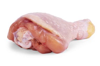 Beyaz arka plan üzerinde izole taze tavuk uyluk