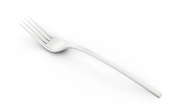 Fourchette en plastique isolée sur fond blanc rendu 3d — Photo