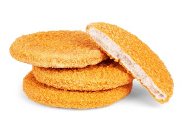 Beyaz arka plan üzerinde izole fishcake burger.