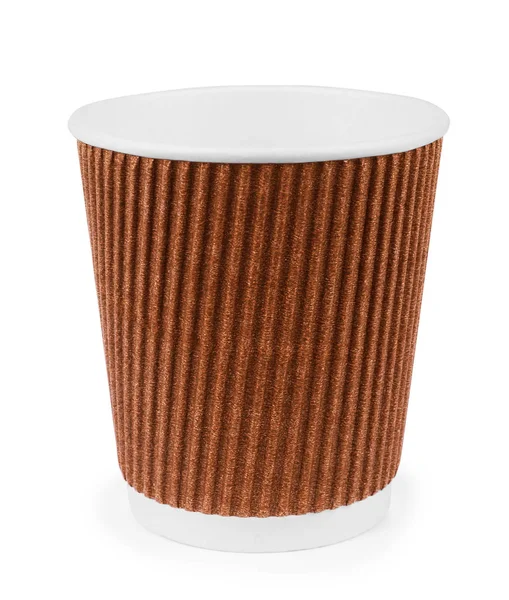 Prázdné take away kraft káva pohár izolovaných na bílém pozadí v — Stock fotografie