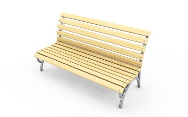 Park tezgah yay beyaz bir arka plan üzerinde. Önden Görünüm. 3D render IMAG