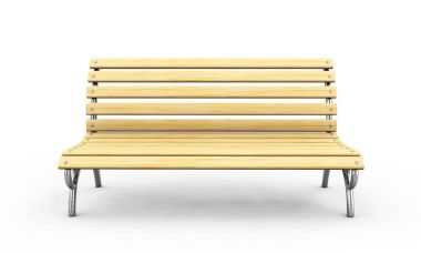 Park tezgah yay beyaz bir arka plan üzerinde. Önden Görünüm. 3D render IMAG