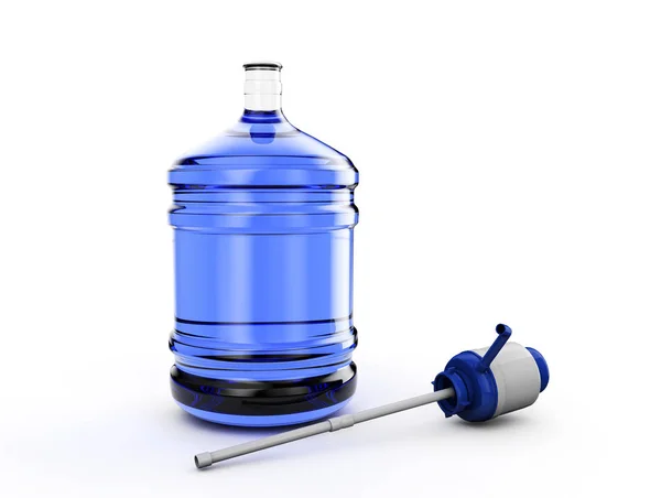 Μεγάλο πλαστικό βαρέλι, μπουκάλι γαλόνι για γραφείο ψύκτη νερού. 3D re — Φωτογραφία Αρχείου