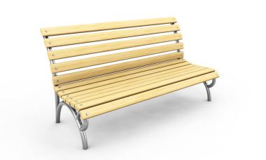 Park tezgah yay beyaz bir arka plan üzerinde. Önden Görünüm. 3D render IMAG