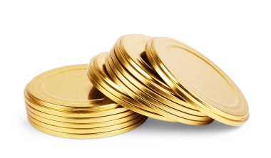 Beyaz arka plan üzerinde çeşitli Şişe kapakları koleksiyonu