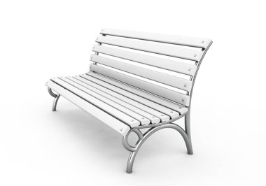 beyaz beyaz arka plan 3d render bankta