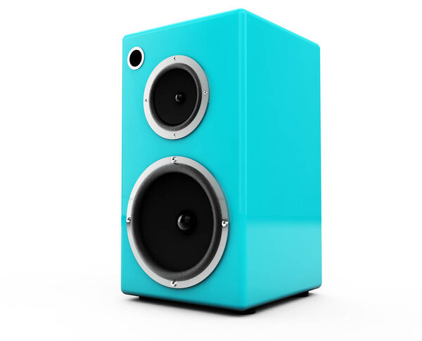 blue columns on a white background 3d render