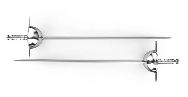 3d renderização de espada medieval sobre fundo branco — Fotografia de Stock