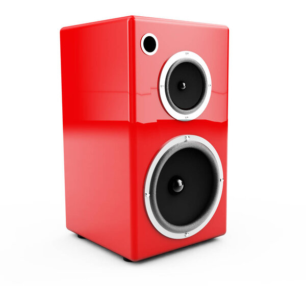 Red columns on a white background 3d render
