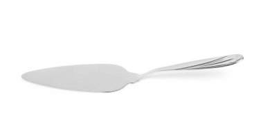 Beyaz arkaplanda metal spatula