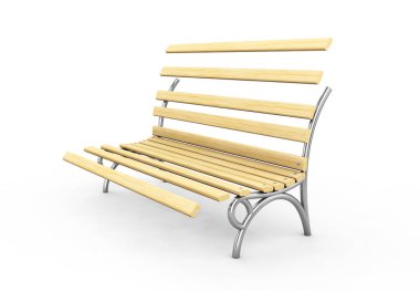 Park tezgah yay beyaz bir arka plan üzerinde. Önden Görünüm. 3D render IMAG
