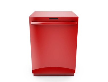 Beyaz arka plan 3d render üzerinde duran bulaşık makinesi