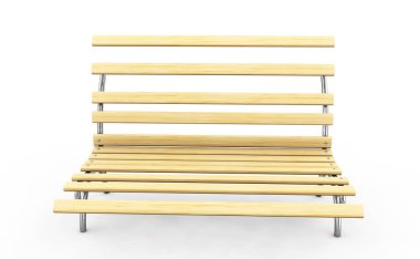 Park tezgah yay beyaz bir arka plan üzerinde. Önden Görünüm. 3D render IMAG