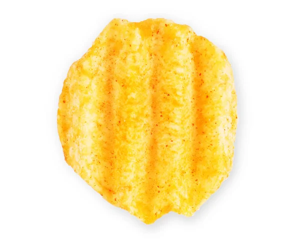 Wellige Kartoffelchips auf weißem Hintergrund — Stockfoto