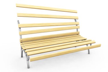 Park tezgah yay beyaz bir arka plan üzerinde. Önden Görünüm. 3D render IMAG